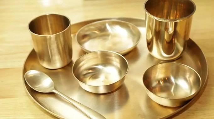 Brass utensils for cooking eating