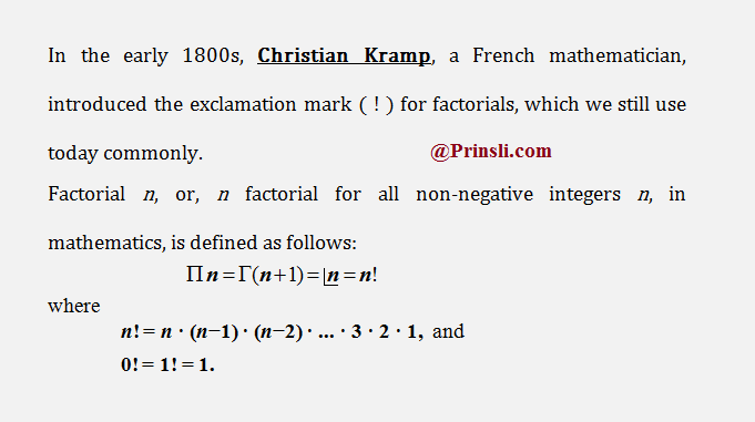 factorial notation