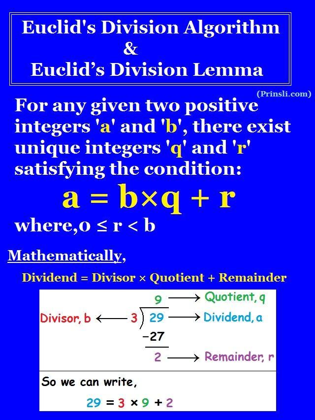 Euclid’s Division Algorithm & Lemma and find HCF