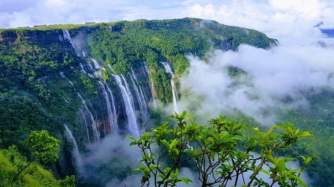 India's fourth highest waterfall, Nohsingthiang Falls, Seven Sisters Waterfall, Mawsai Falls, Mawsai village, East Khasi Hills Meghalaya