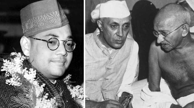 netaji subhash chandra bose, mahatma gandhi, jawaharlal nehru