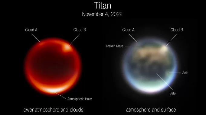 saturn largest moon titan, titan images by james webb space telescope pictures, जेम्स वेब स्पेस टेलीस्कोप ने ली टाइटन की तस्वीरें