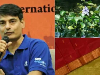 engineer gaurav anand, water hyacinth saree, fusion saree price online, गौरव आनंद, जलकुंभी से साड़ियां