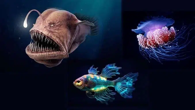 Bioluminescent animals, light producing organs in fishes